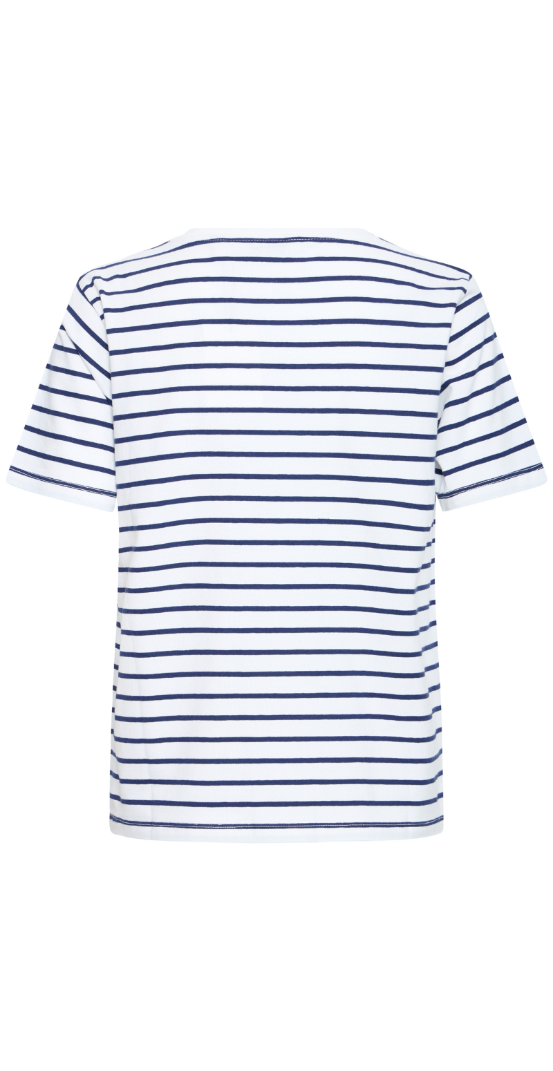 Pandinna bluse med kirsebær og striber hvid/blå B.young