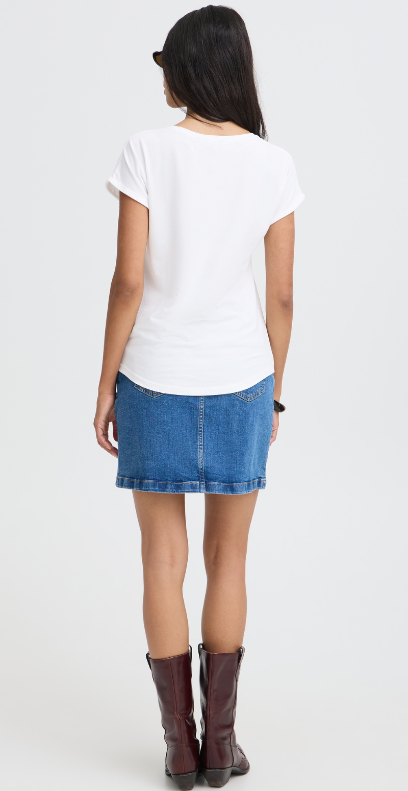 Pamila ensfarvet t-shirt optical white B.young