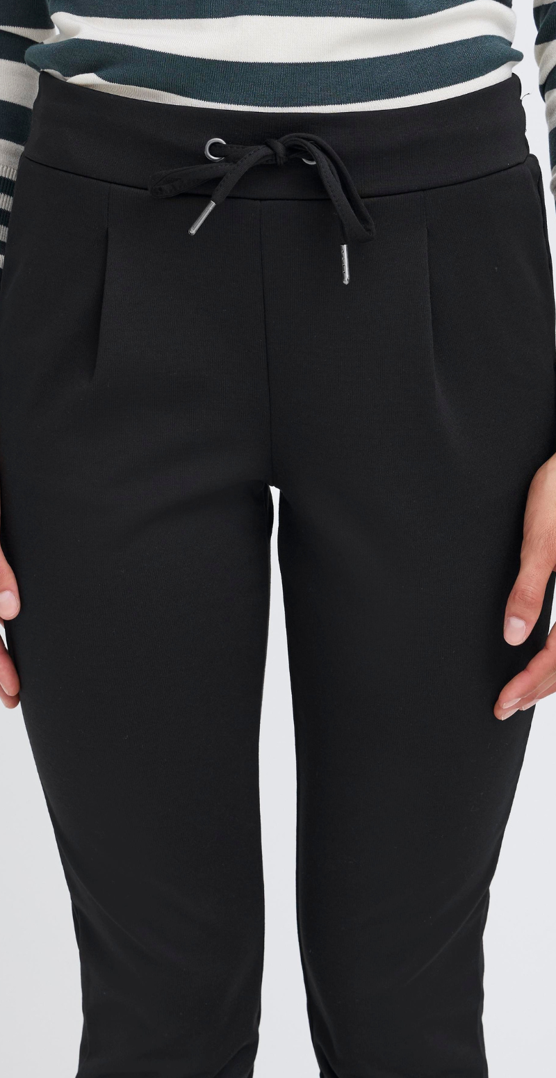 Rizetta bukser med bindebånd og læg sort B-young