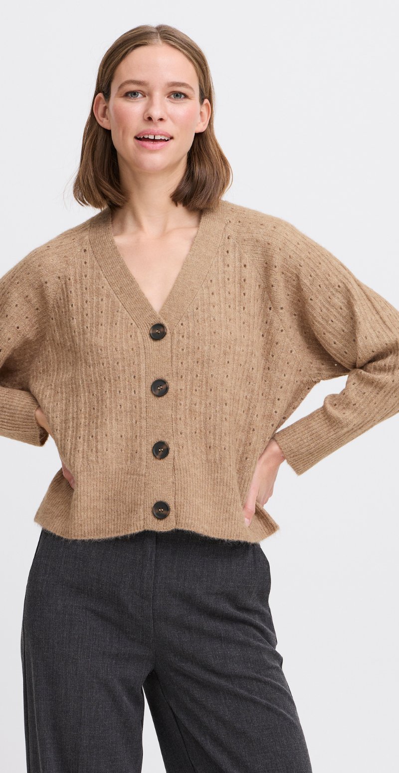 Monna cardigan walnut melange