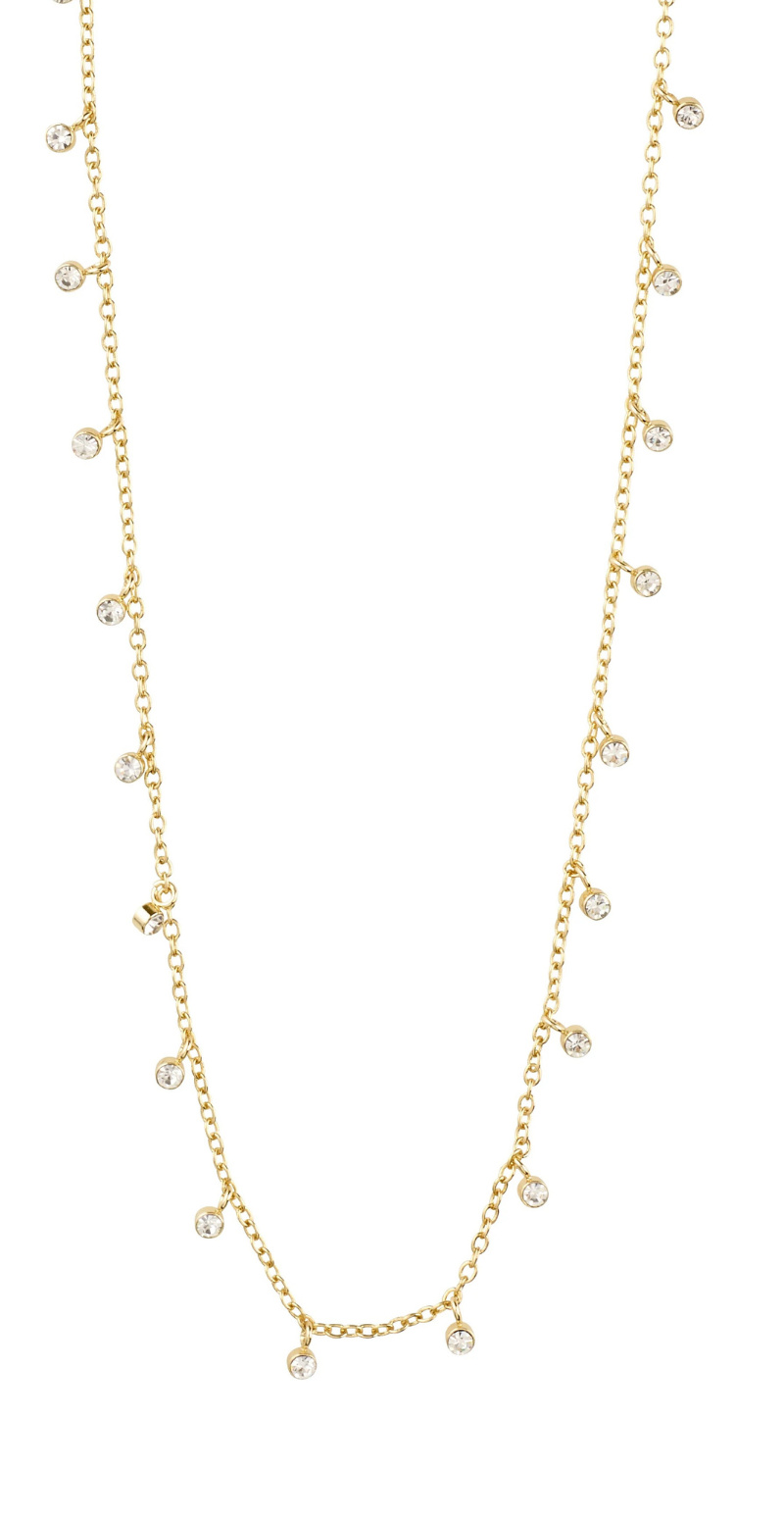 Maja halskæde med krystalcharms guldbelagt Pilgrim