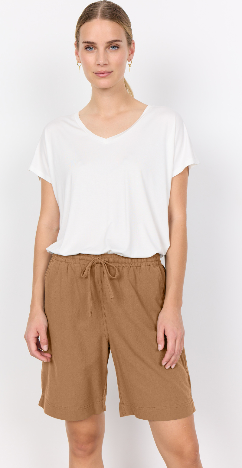 Sally shorts med elastik og lommer desert brown