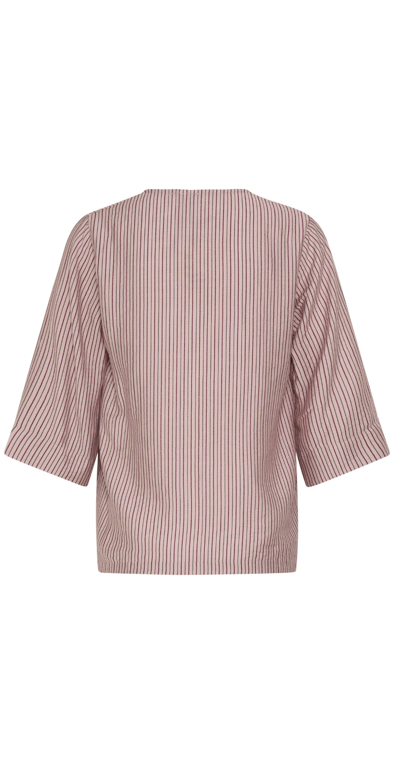 Fie bluse med v-hals og striber lilac mix B.young