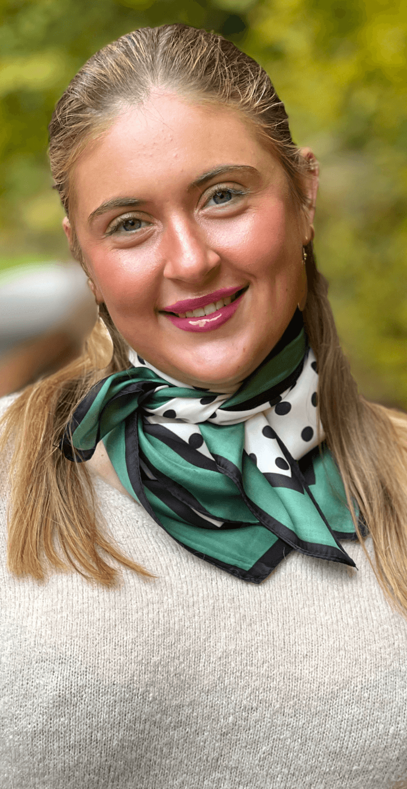 Silketørklæde med prikker grøn LikeLondon