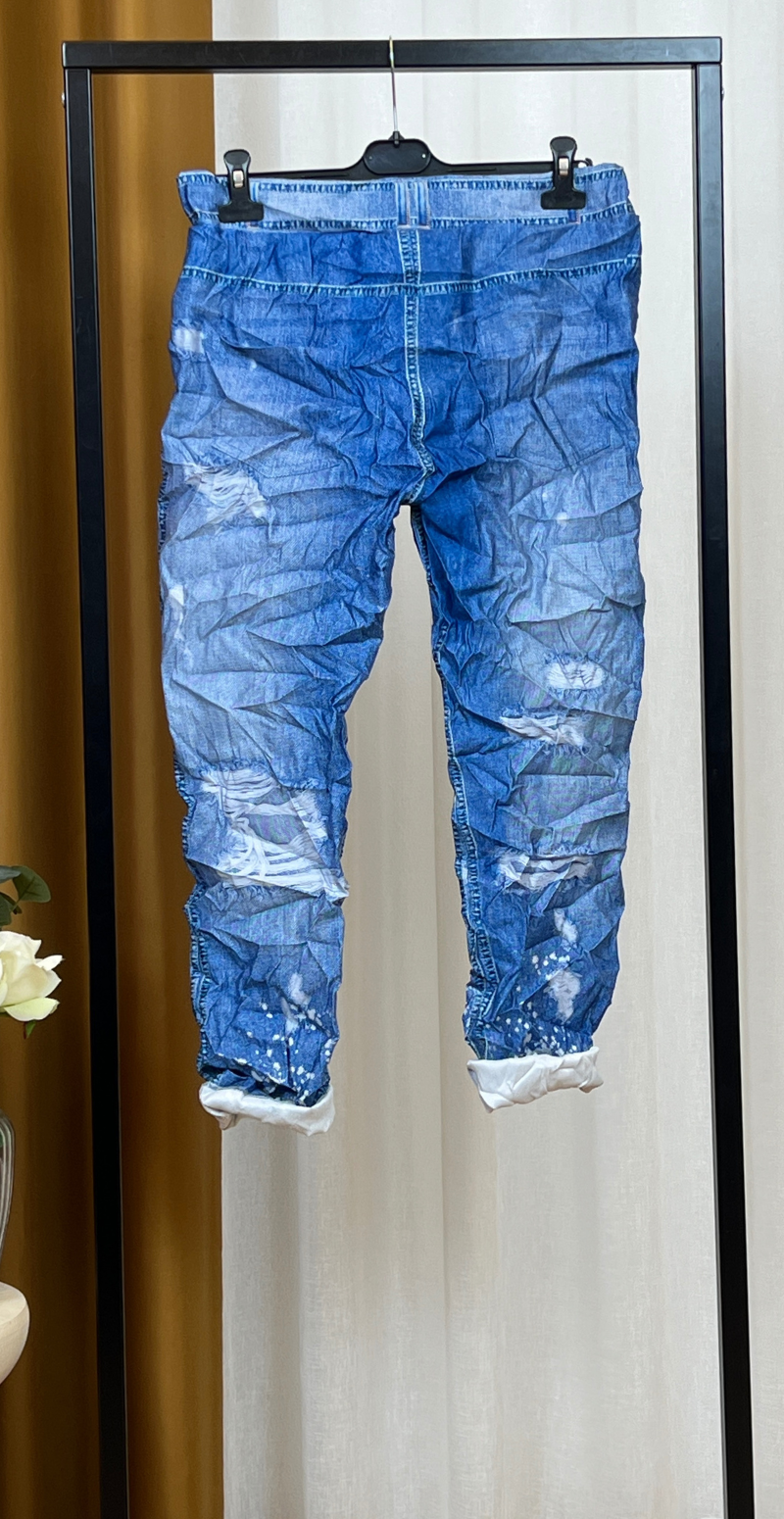 Sisse bukser med stjernelap og hvide prikker LikeLondon