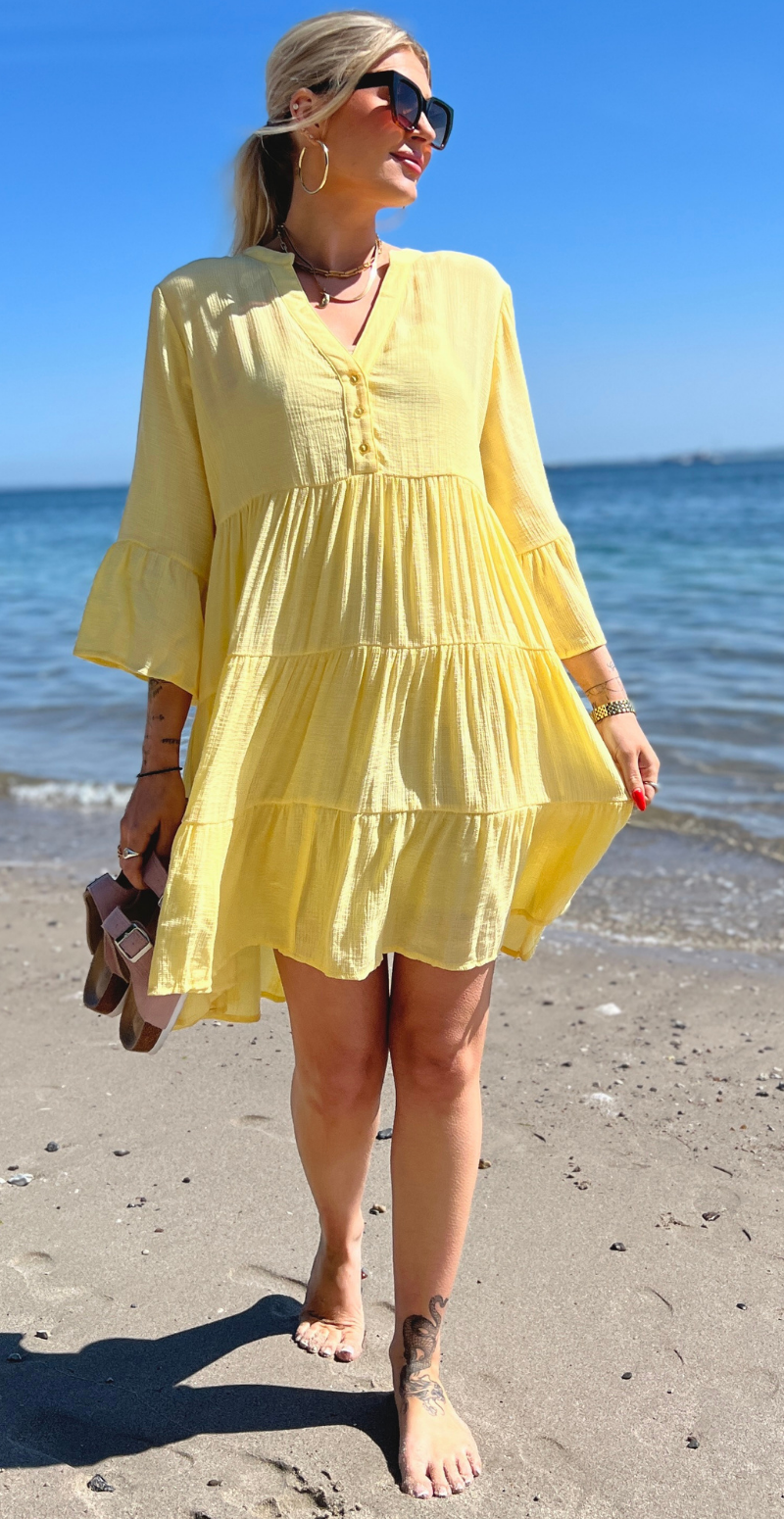 Vigge kjole med v-hals popcorn