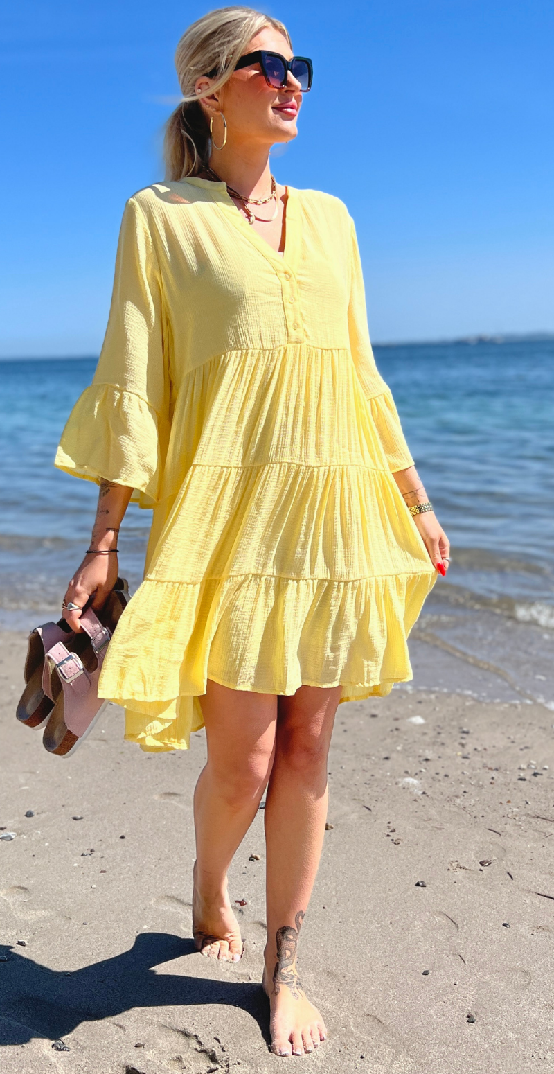 Vigge kjole med v-hals popcorn