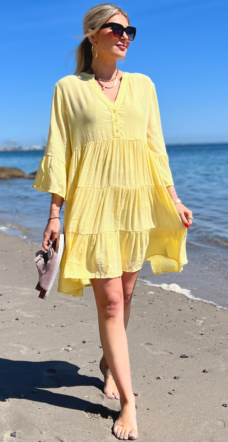 Vigge kjole med v-hals popcorn