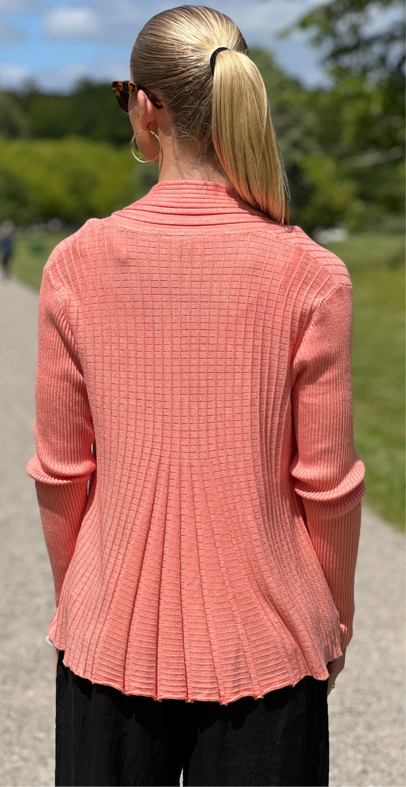 Kort claudisse cardigan burnt coral melange