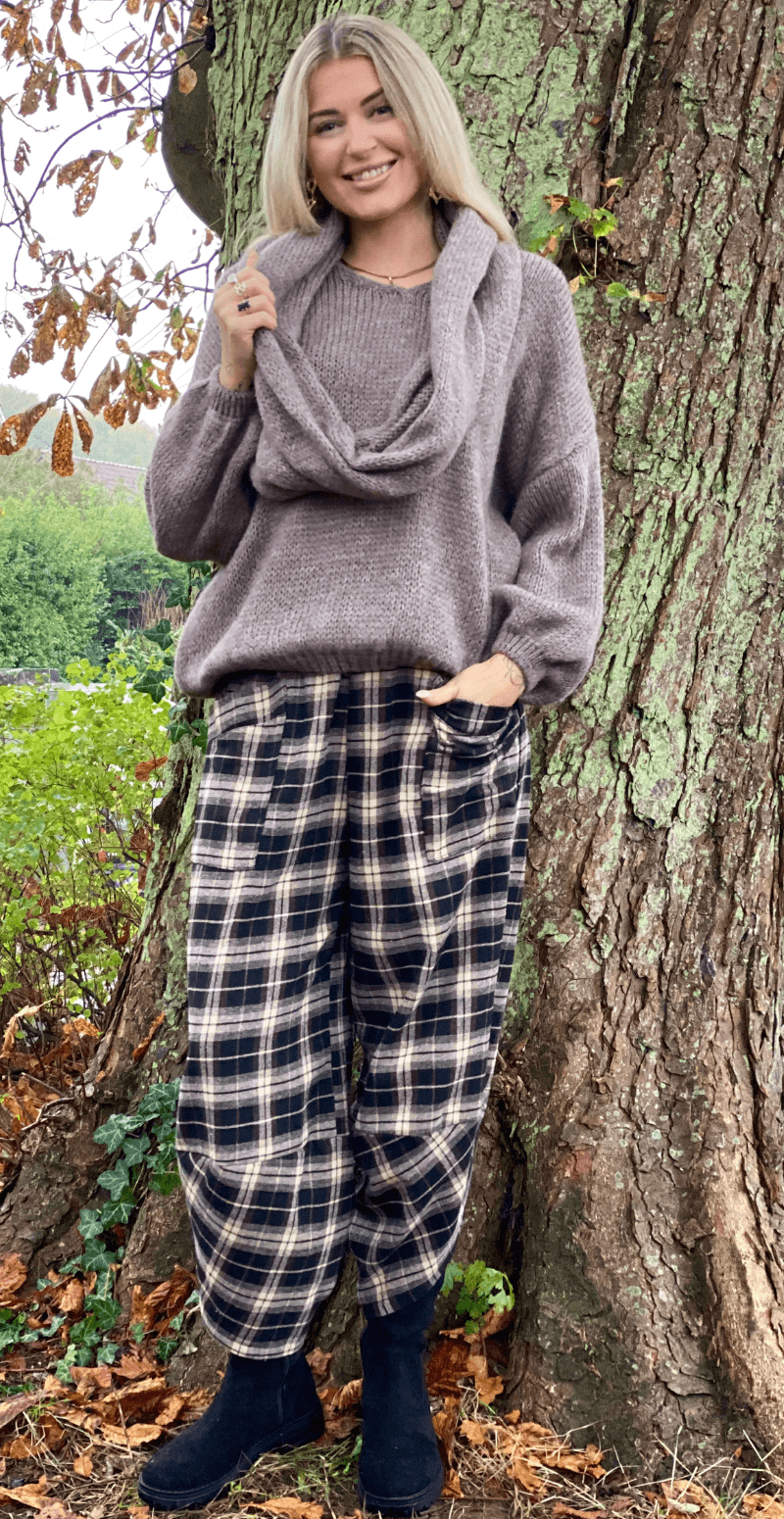 Vista ternet bukser med lommer sort LikeLondon