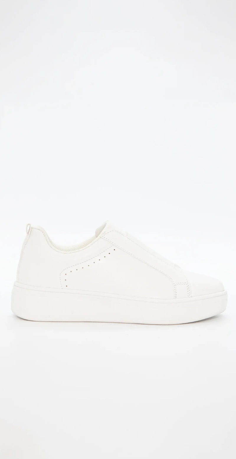 Sneaker med elastik og detaljer hvid Duffy