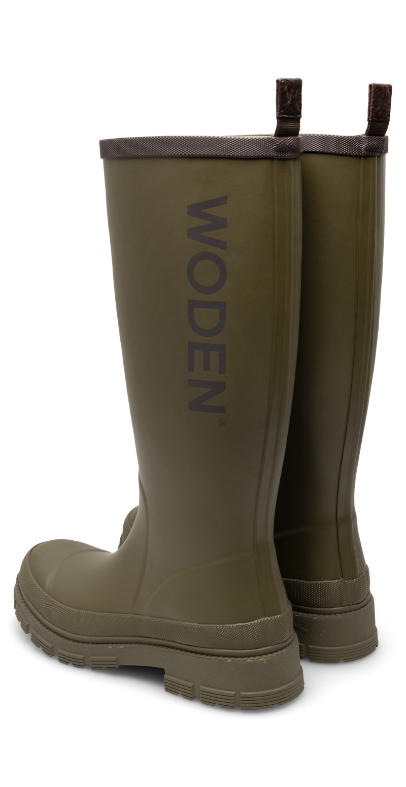 Le lange gummistøvler dark olive Woden