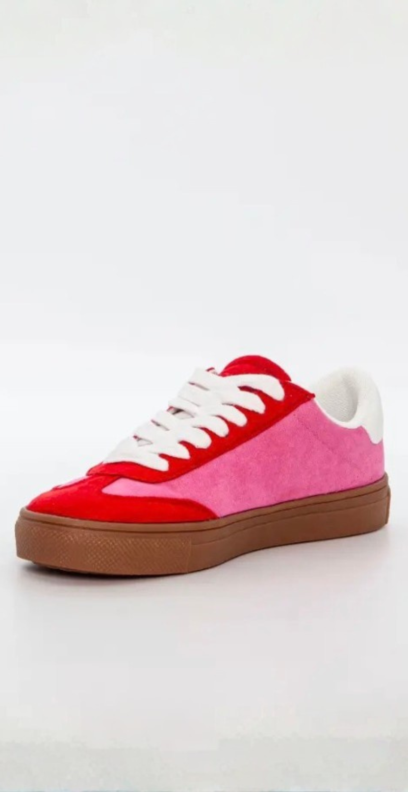 Sneaker i retrolook med snøre fuchsia Duffy