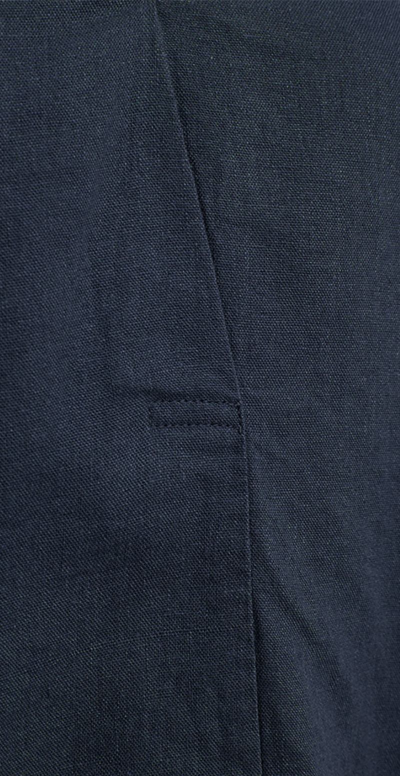 Lava hørbluse med v-udskæring navy