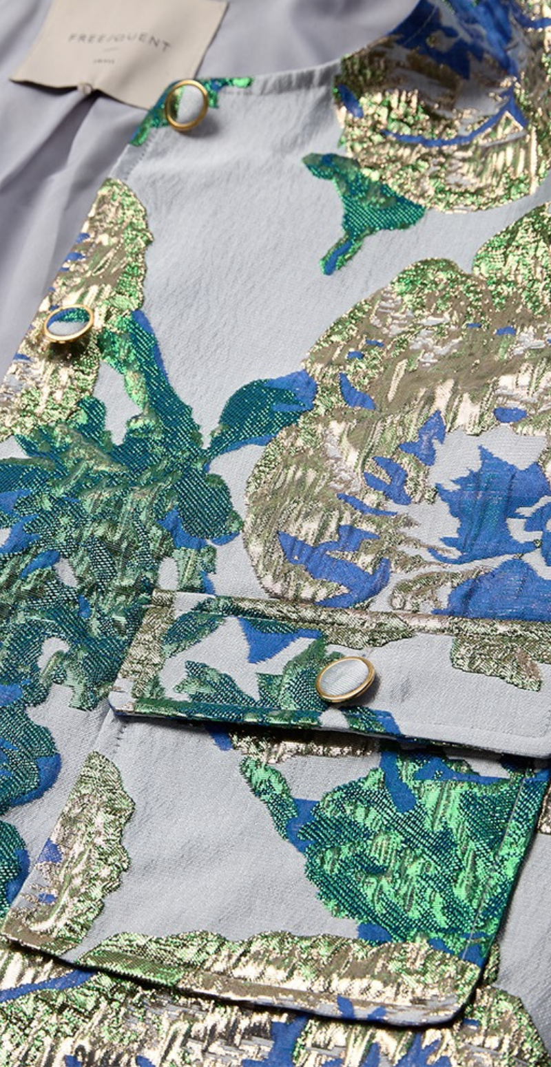 Fay jakke med gulddetaljer zen blue w. ultramarine Freequent