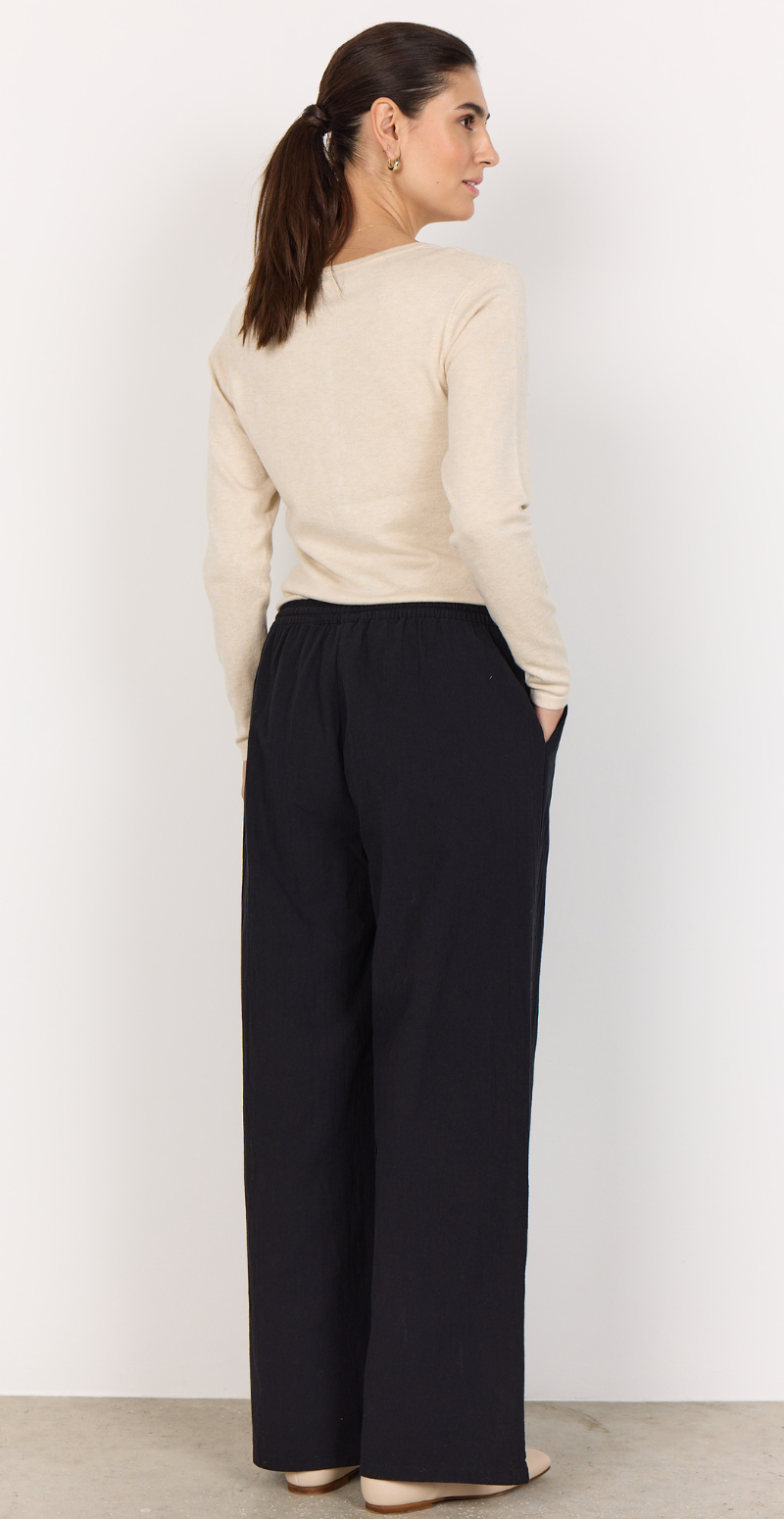 Sally buks med lige ben og lommer navy Likelondon