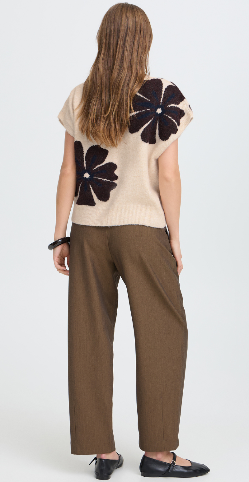 Omea strikvest med blomster fig melange flower B.young