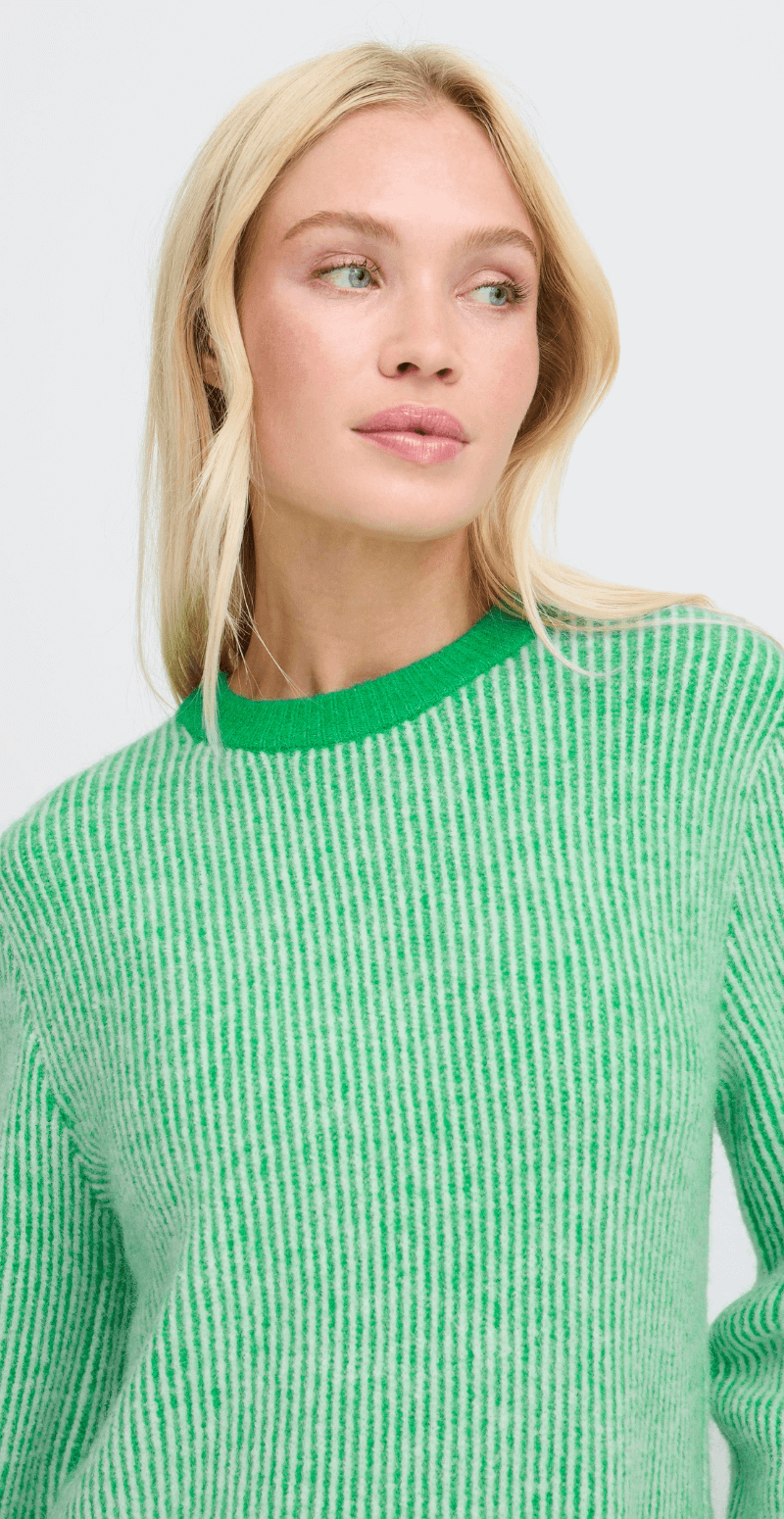 Minna jumper med striber leprechaun mix