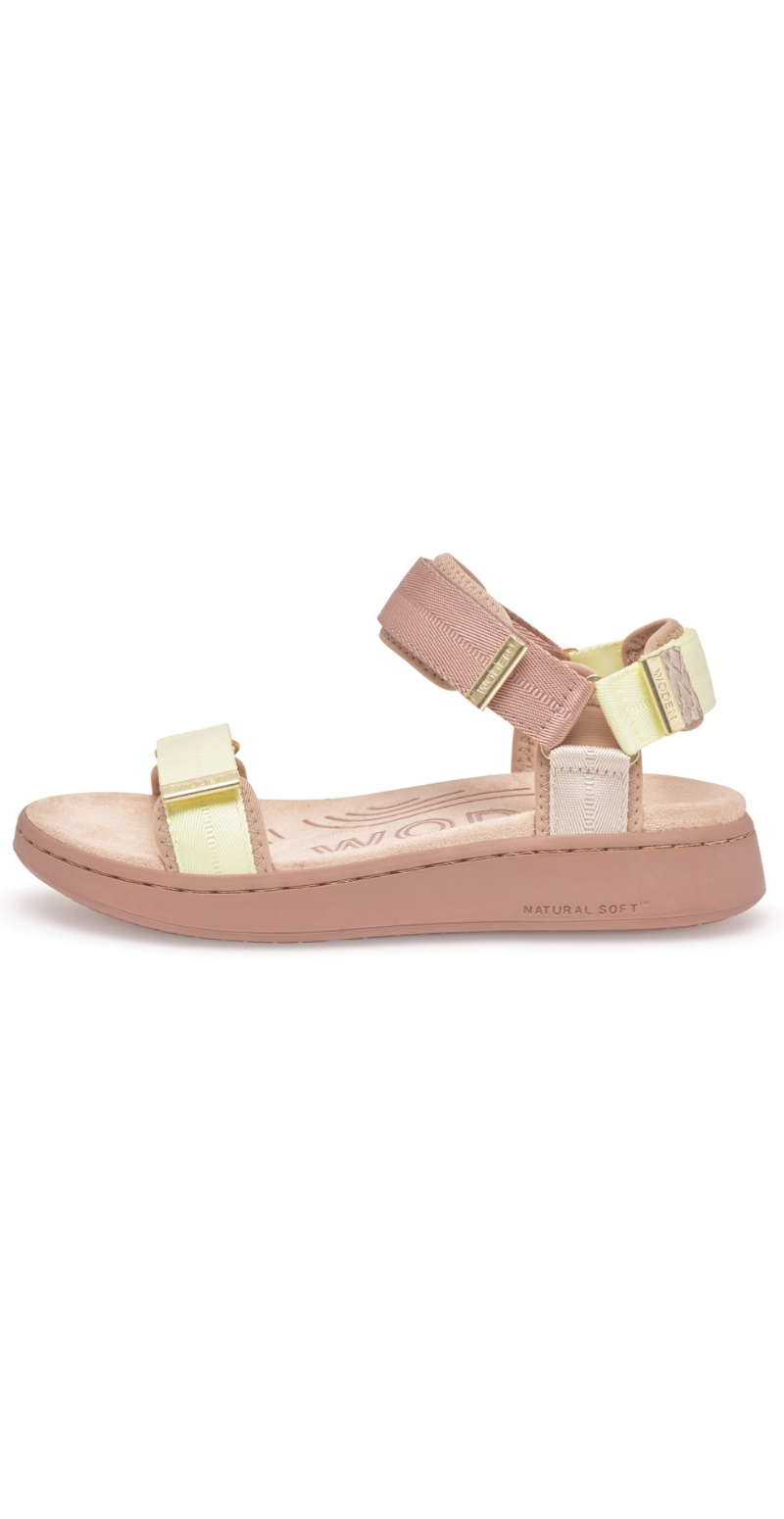 Line tricolor sandal taupe multi Woden