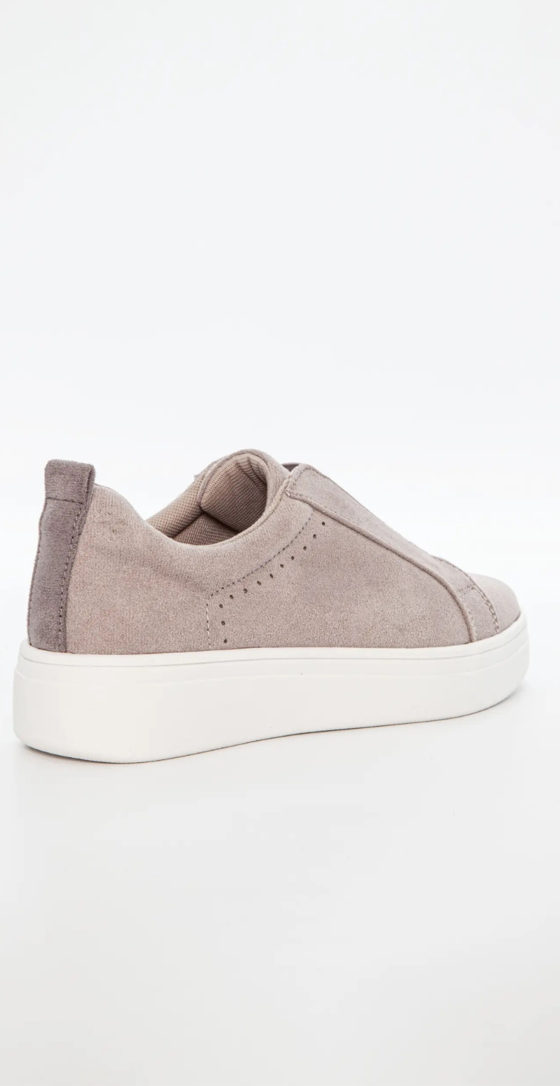 Sneaker I imiteret ruskind med elastik grå Duffy