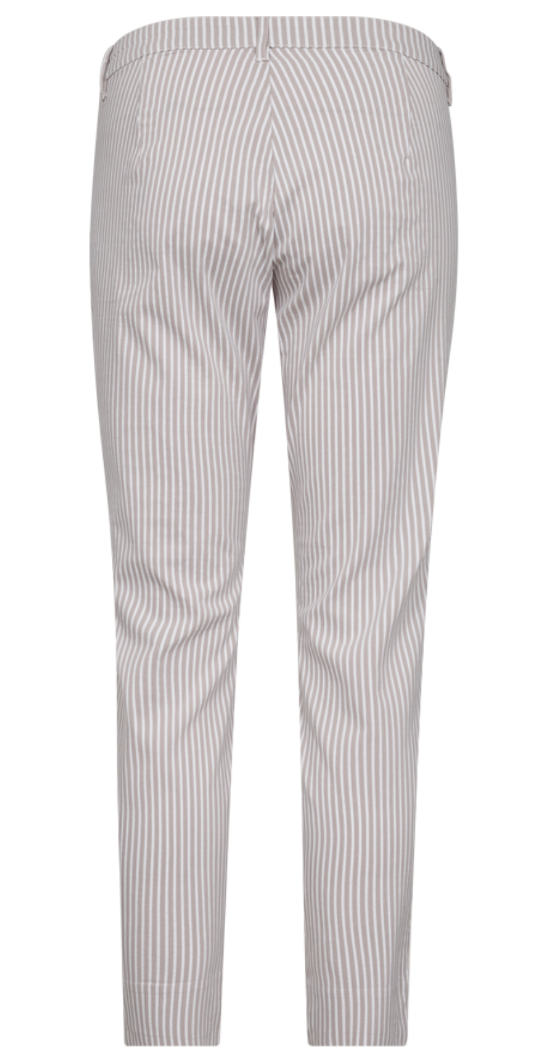 Rex bukser med striber taupe w. off-white