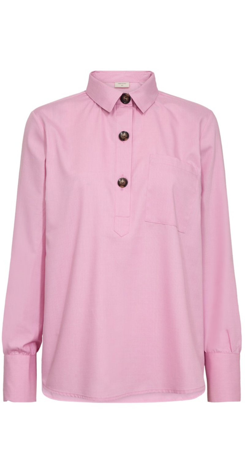 Flynn skjorte med stolpelukning wild orchid Freequent