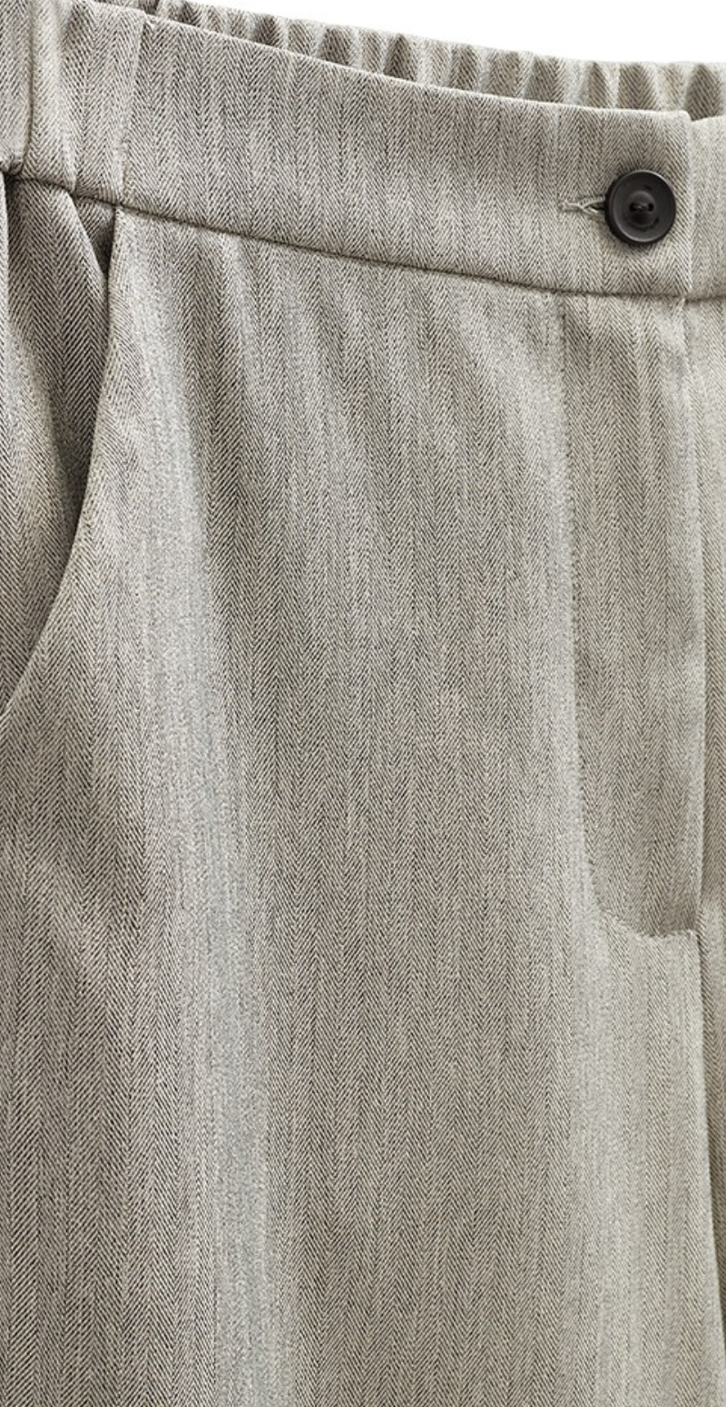 Caia bukser med læg light grey melange Freequent