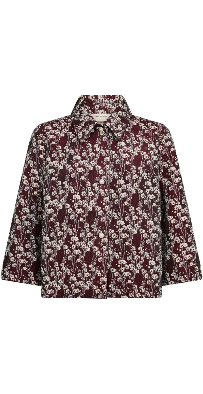 Fally let jakke med blomster port royale w. star off-white Freequent