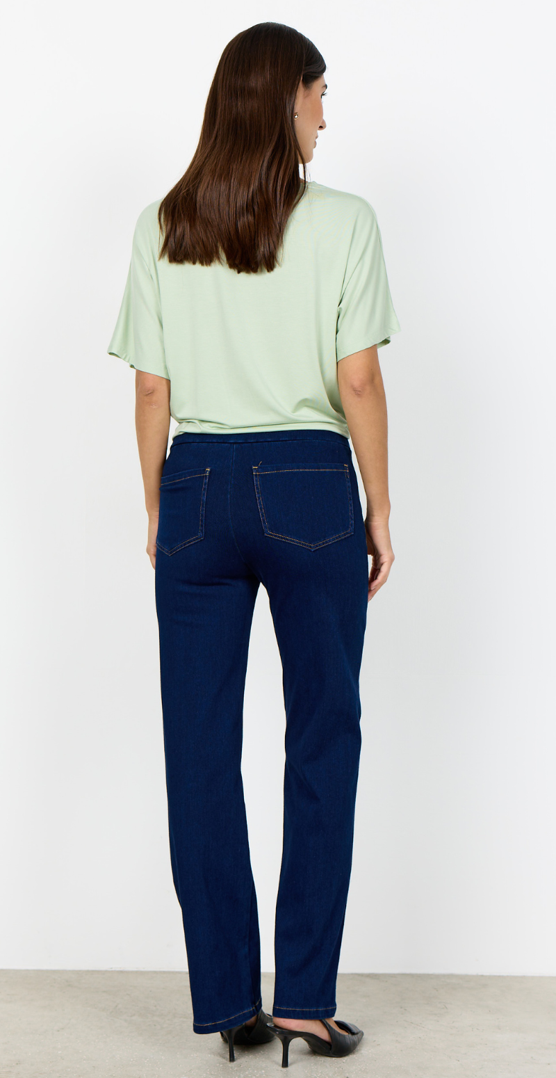 Milia bukser med elastik i taljen denimblå