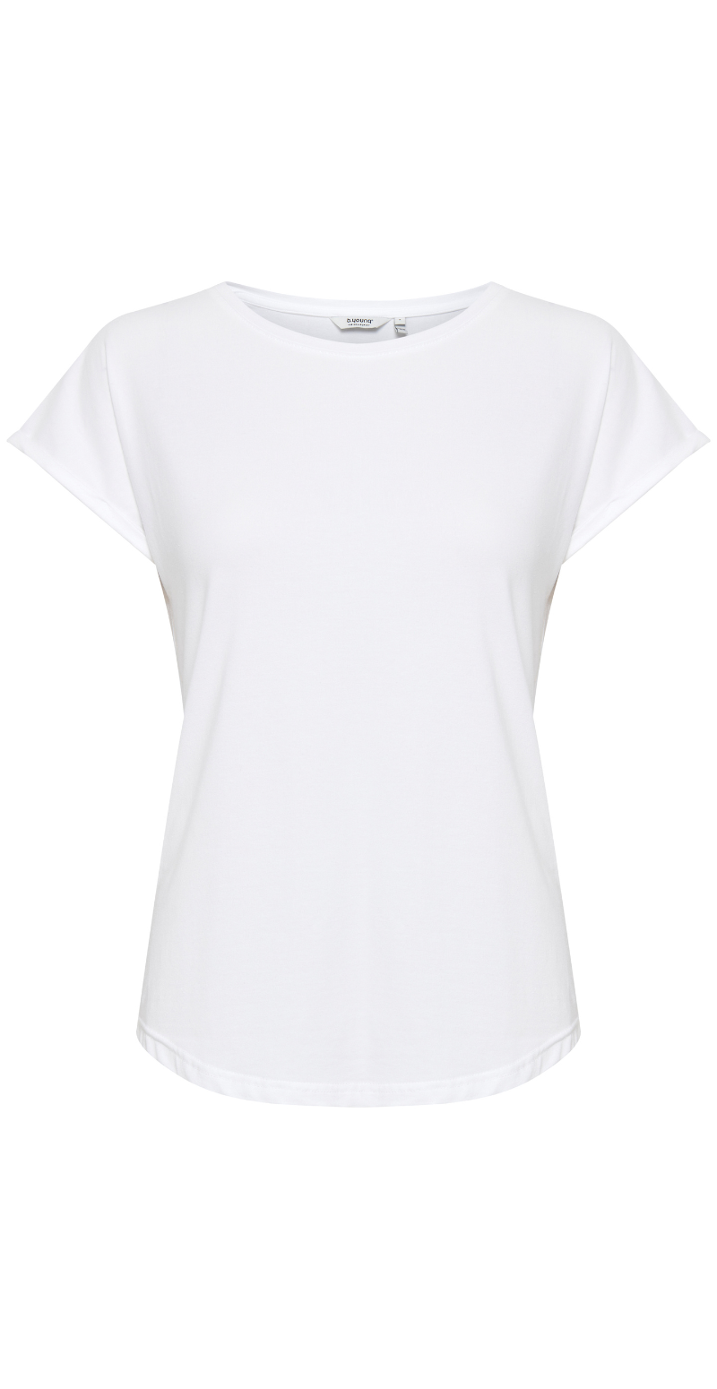 Pamila ensfarvet t-shirt optical white B.young