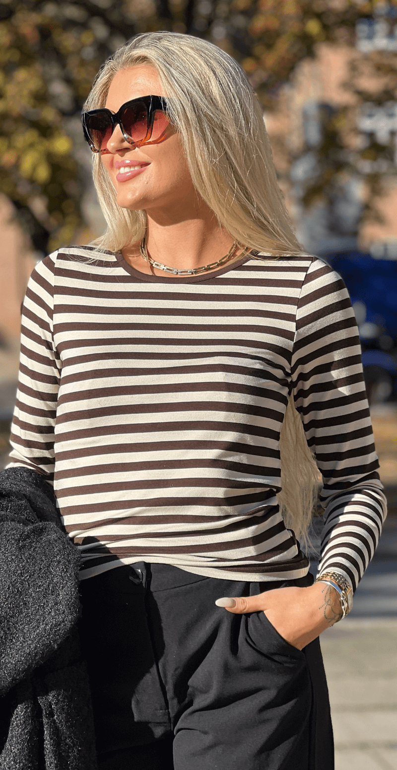 Liana bluse coffee bean w. moonbeam