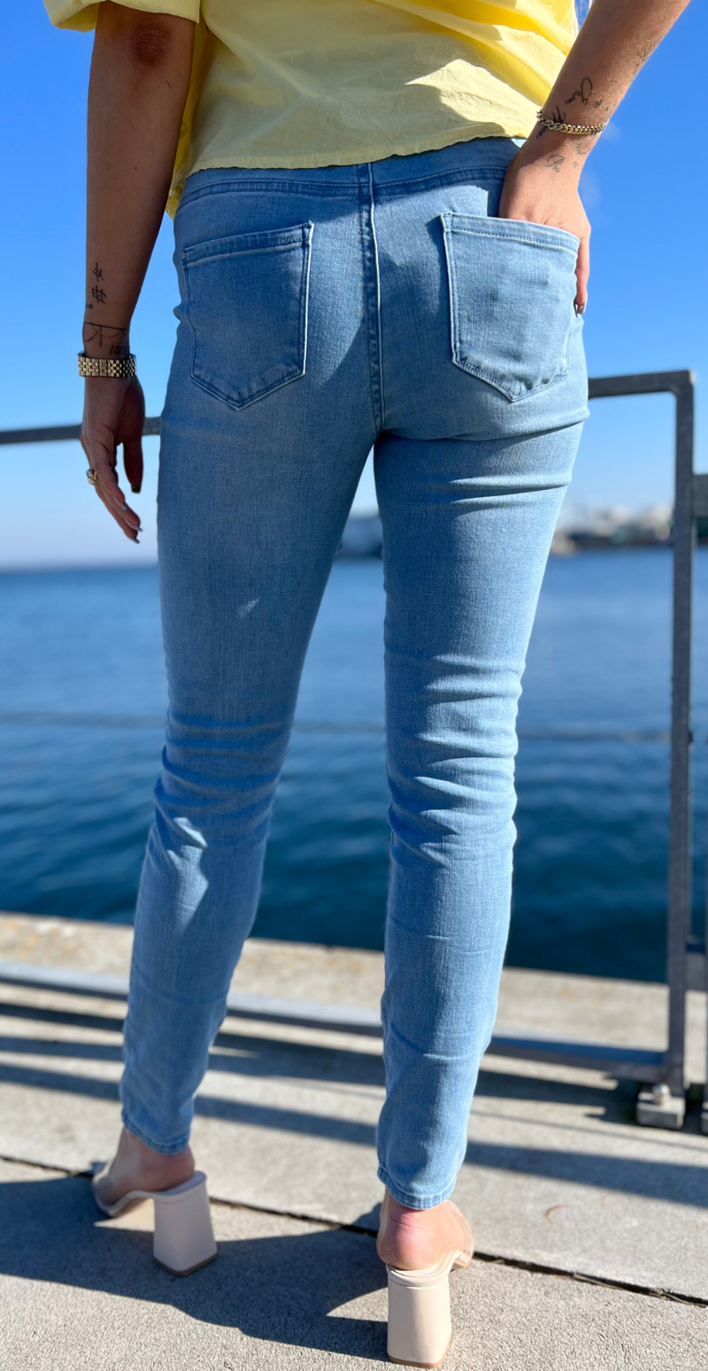 Denim shantal stretch buks lys blå