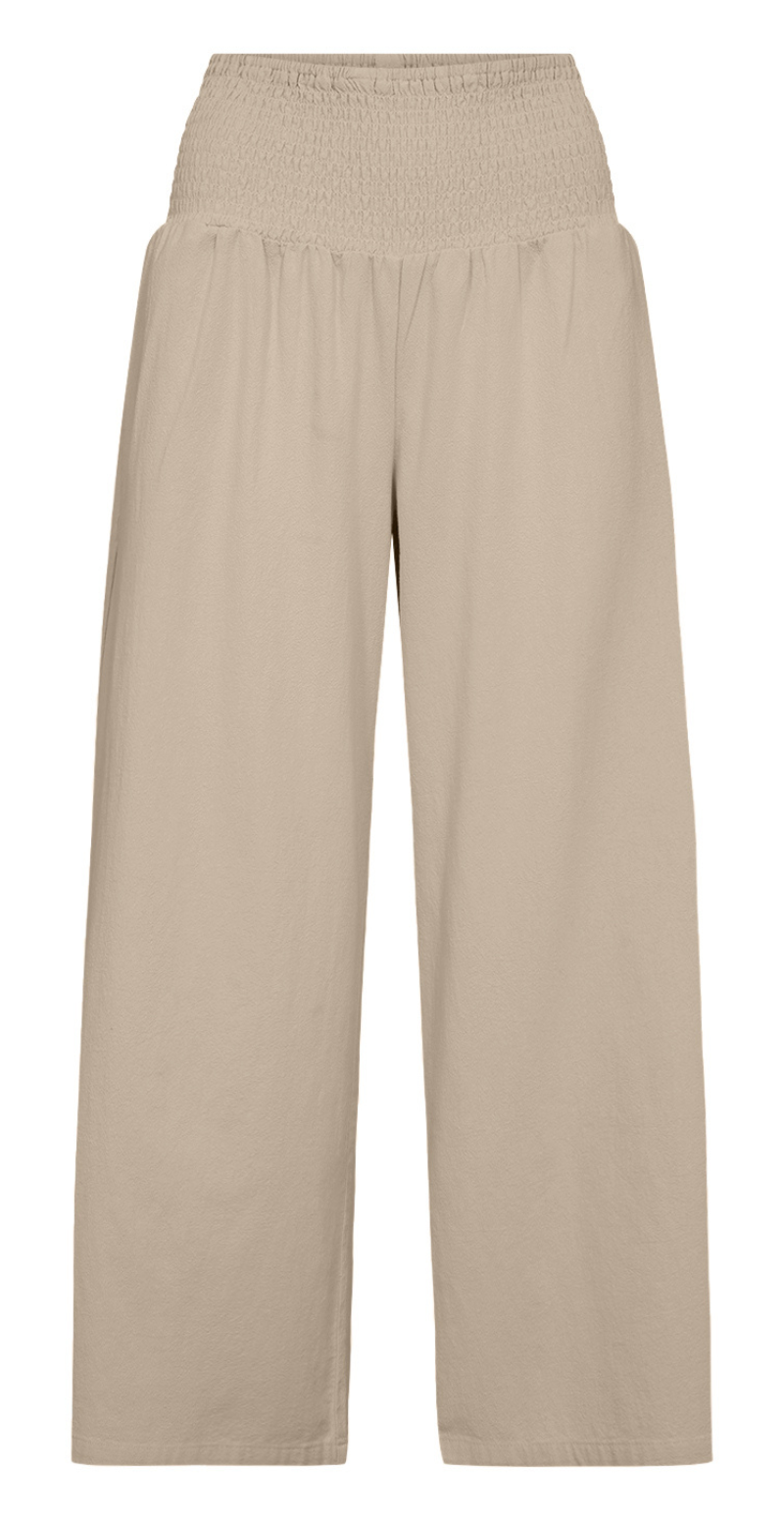 buks med elastik i taljen camel