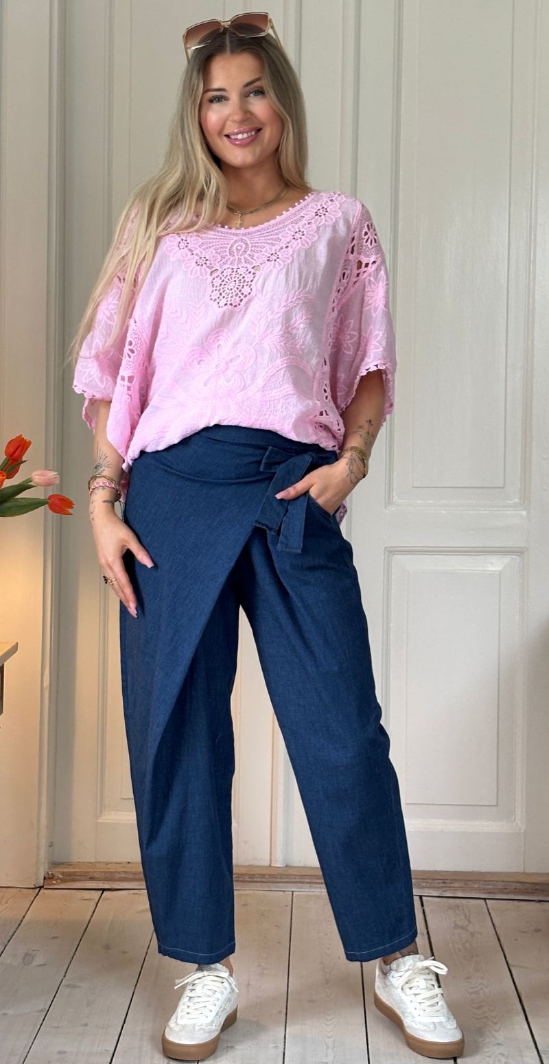 Polly denimbukser med slå-om effekt dark jeans LikeLondon