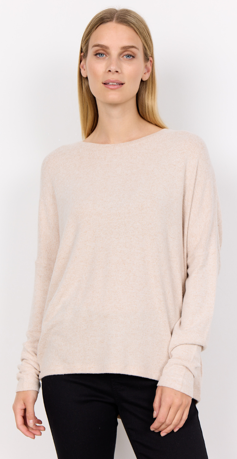 Biara bluse med lange ærmer beige Soyaconcept