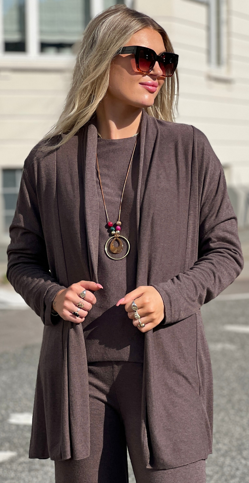 Elena cardigan marrone LikeLondon