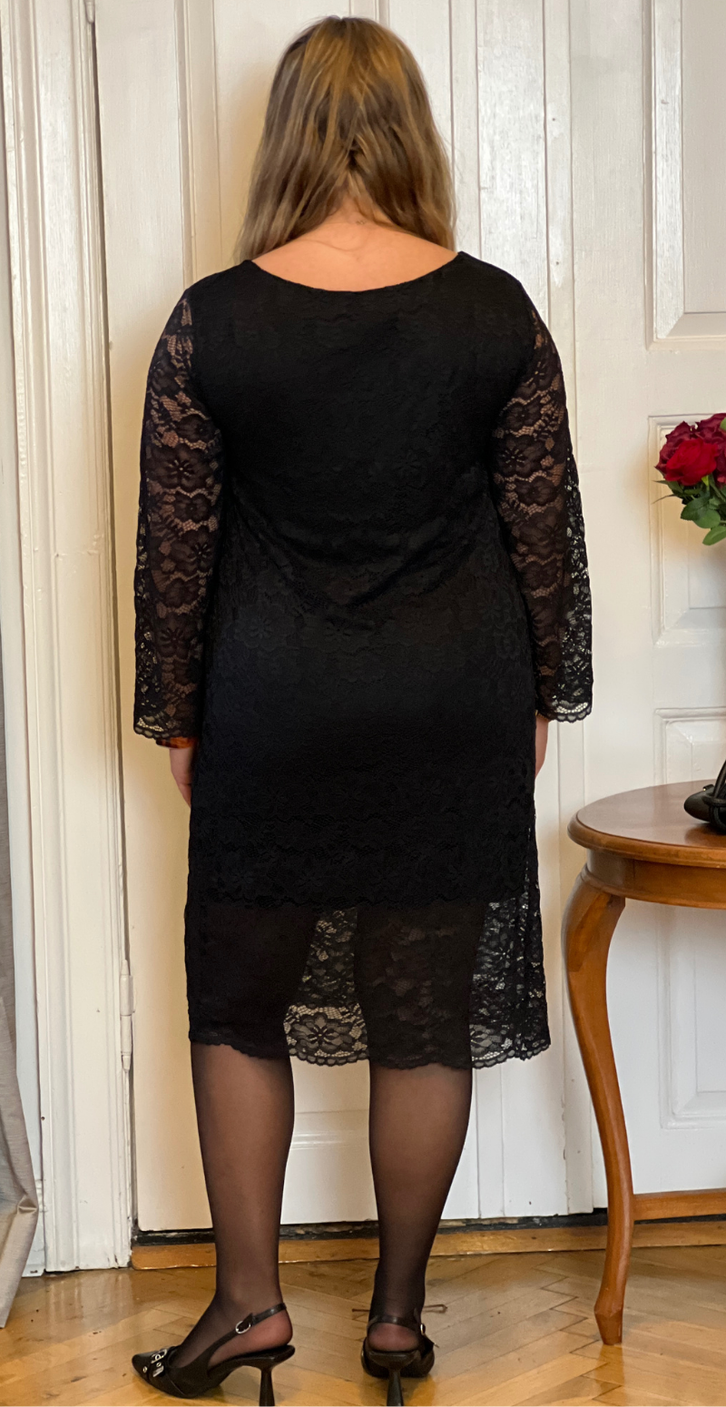 Chaline blondekjole med lange ærmer sort LikeLondon