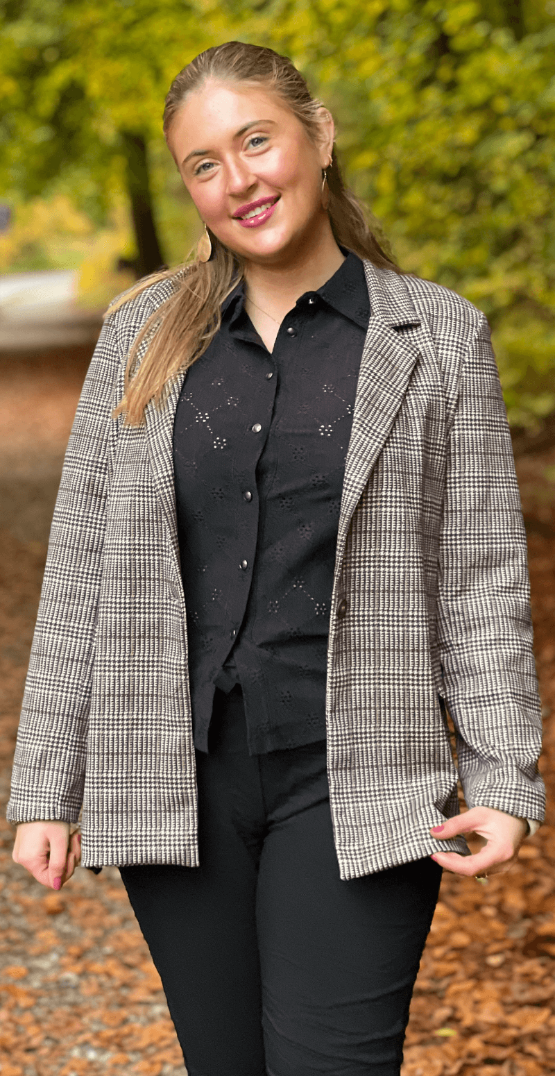 Cheryl blazer med tern brun LikeLondon