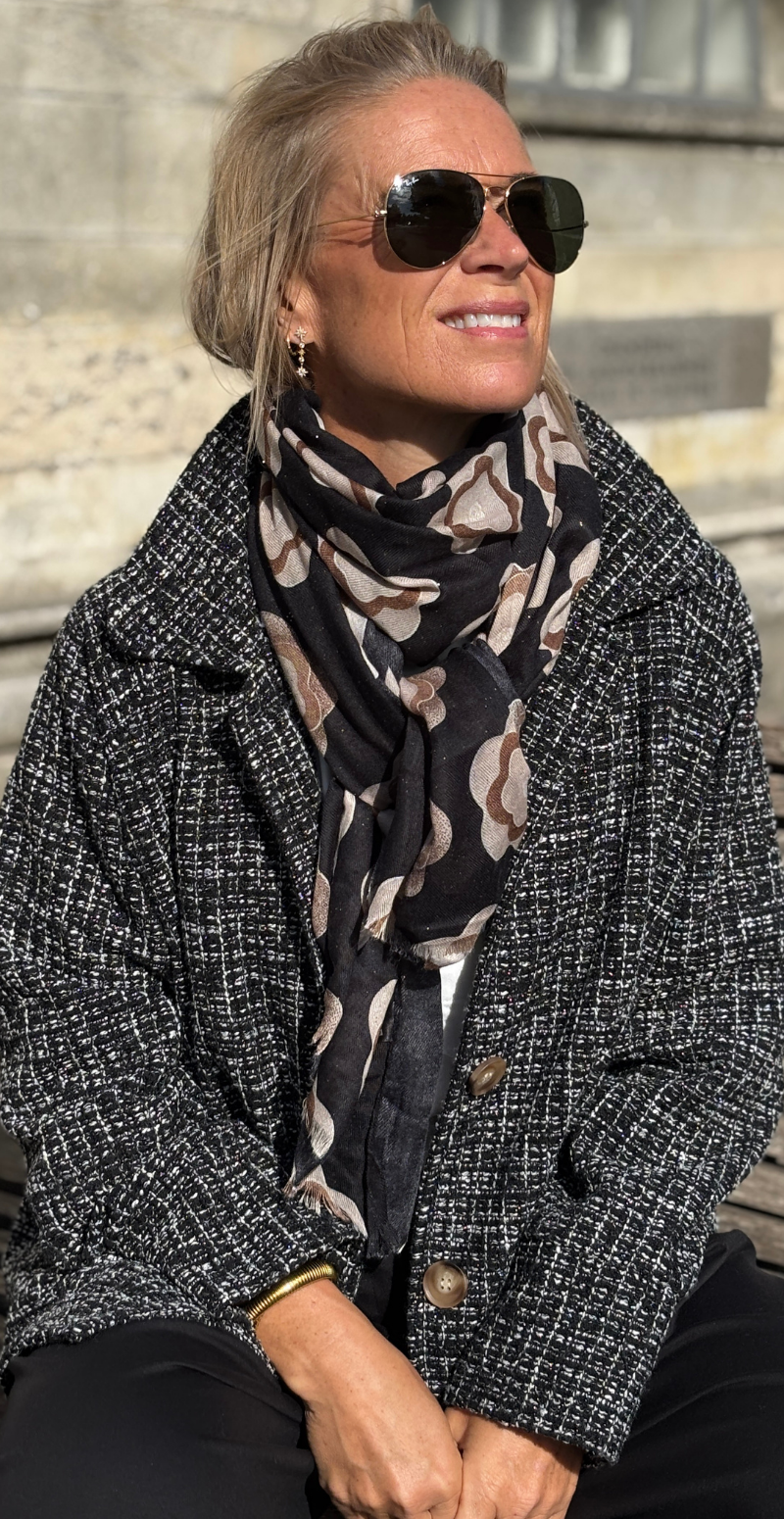 Kassandra bouclé jakke sort LikeLondon