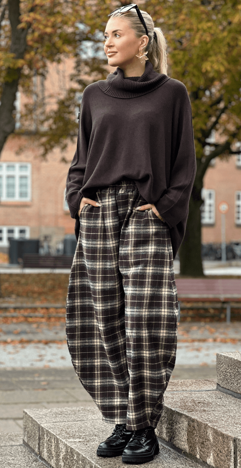 Sonya ternet barrel balloon bukser brun LikeLondon