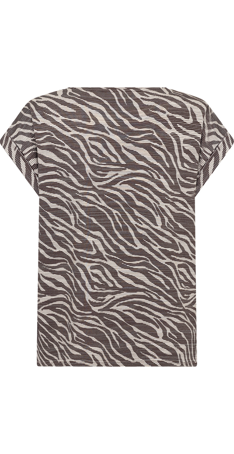 Galina t-shirt med zebraprint mørkbrun Soyaconcept
