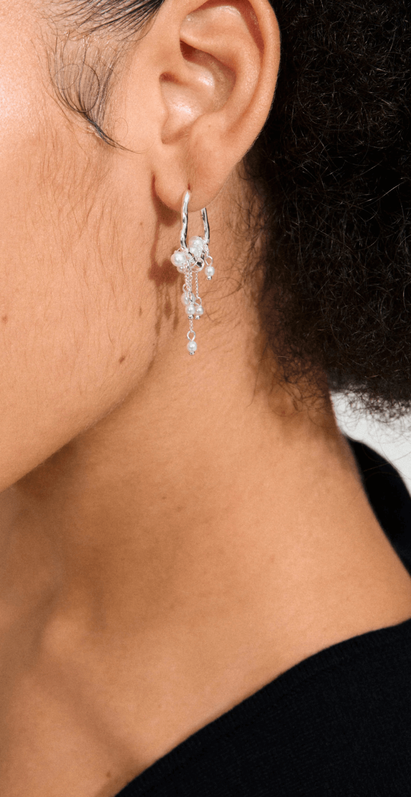 Jasper øreringe sølvbelagt