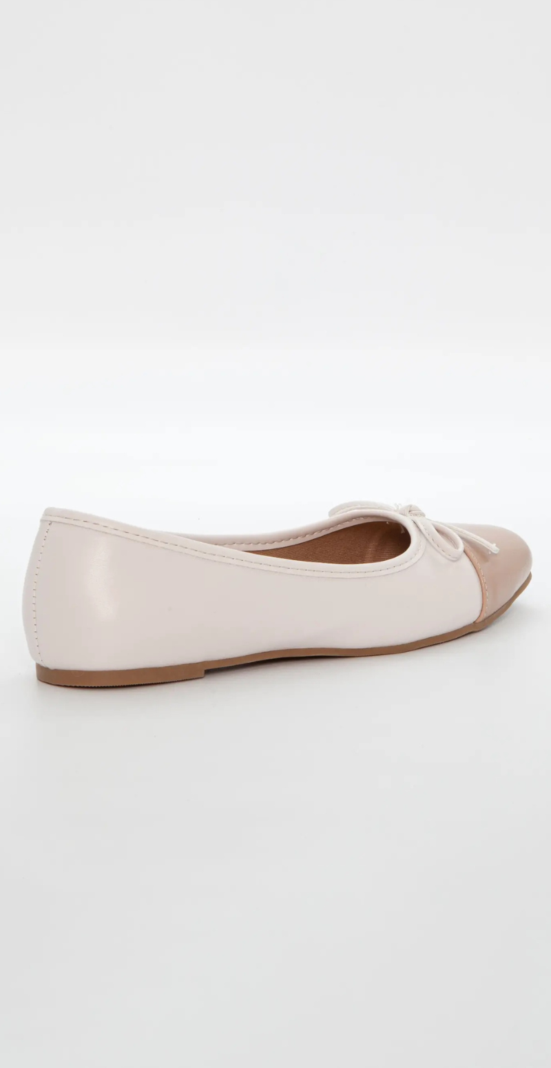 Ballerina med sløjfe beige Duffy