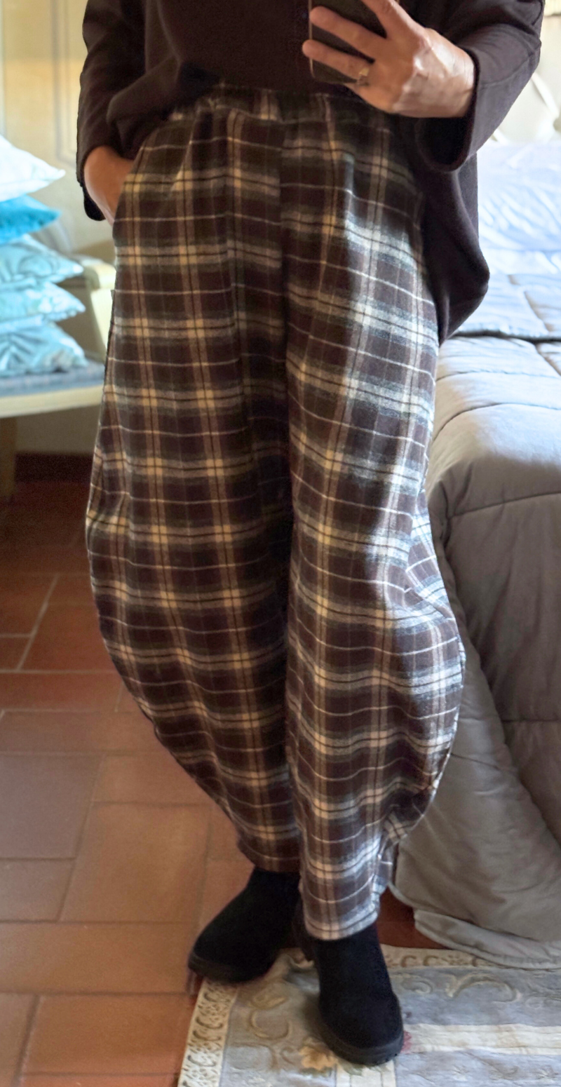 Sonya ternet barrel balloon bukser brun LikeLondon