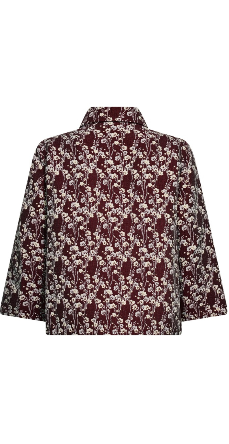 Fally let jakke med blomster port royale w. star off-white Freequent