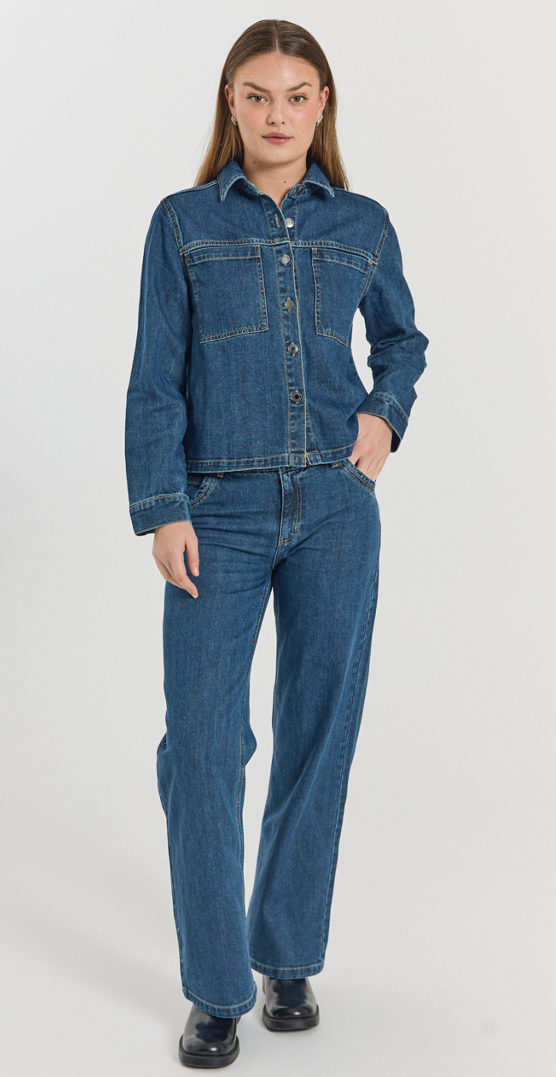 Rinna bukser medium blue denim