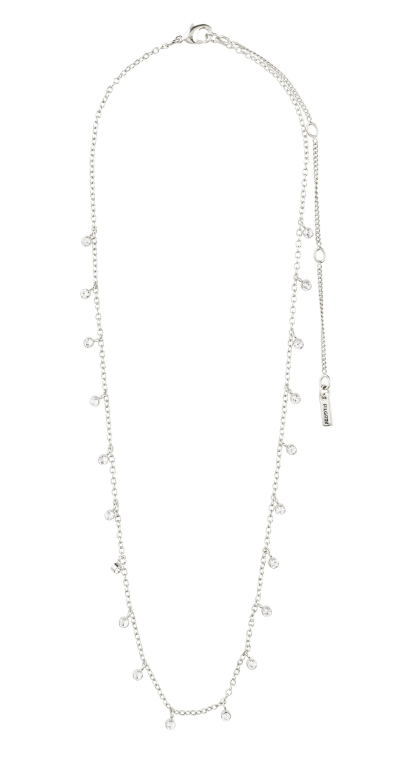 Maja halskæde med krystalcharms sølvbelagt Pilgrim