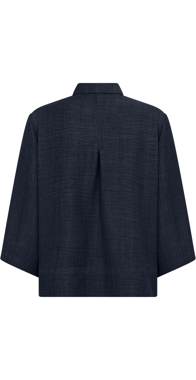 Cathrina bluse med knapdetaljer på ærmerne navy LikeLondon
