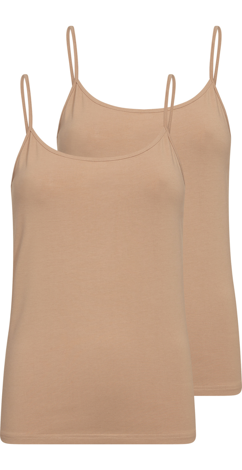 2-pak toppe med smalle stropper nude Decoy