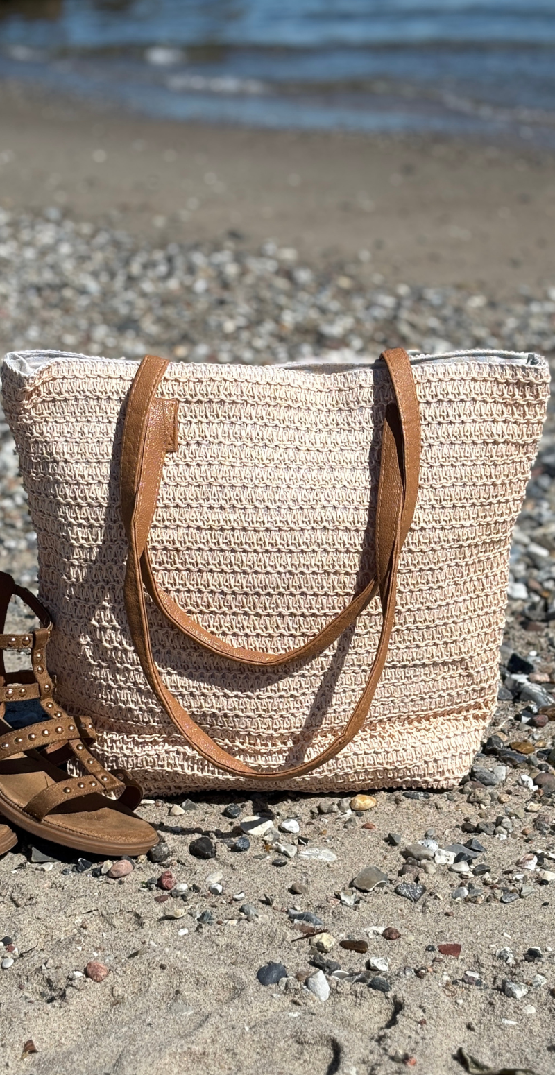 Flettaske med lynlås rosa LikeLondon